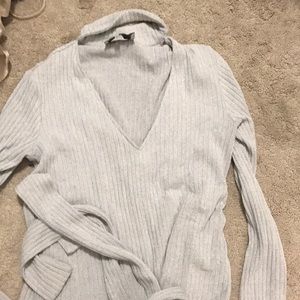 Lavish Alice gray choker neck sweater